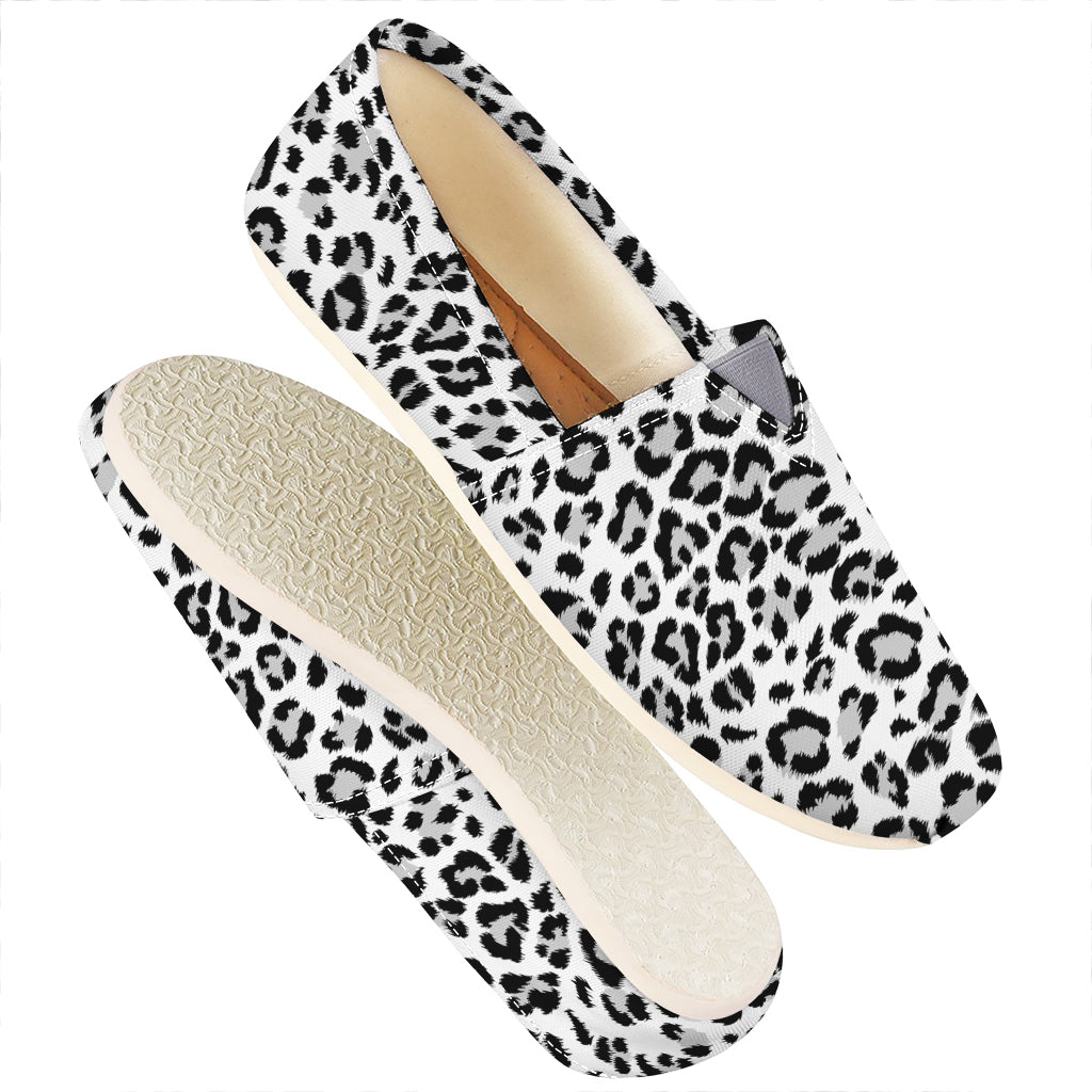 White Leopard Print Casual Shoes