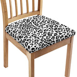 White Leopard Print Chair Cushion Cover