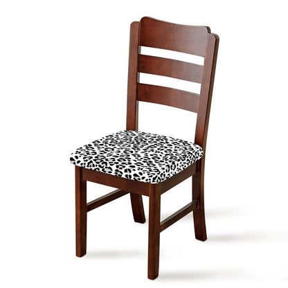 White Leopard Print Chair Cushion Cover