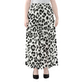 White Leopard Print Chiffon Maxi Skirt