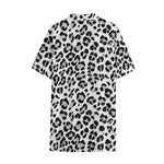 White Leopard Print Cotton Hawaiian Shirt