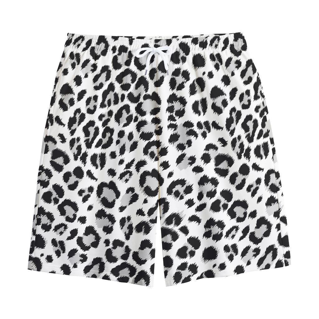 White Leopard Print Cotton Shorts
