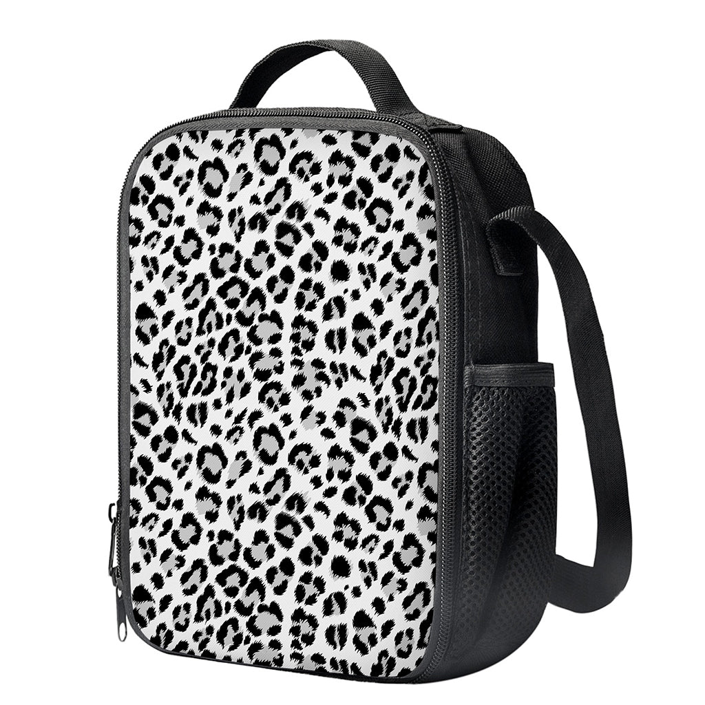 White Leopard Print Crossbody Lunch Bag