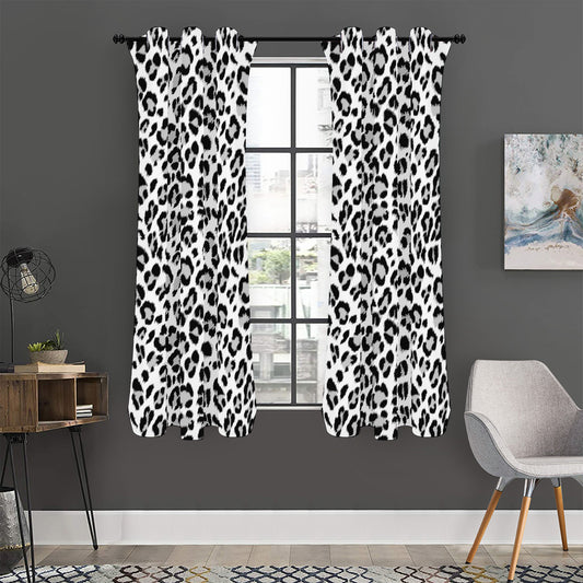 White Leopard Print Curtain