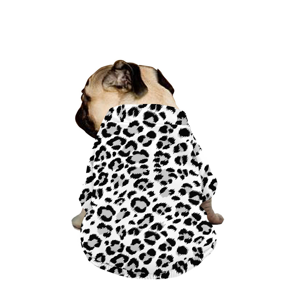 White Leopard Print Dog Zip Up Jacket