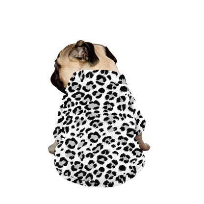 White Leopard Print Dog Zip Up Jacket