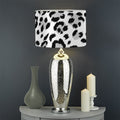 White Leopard Print Drum Lamp Shade