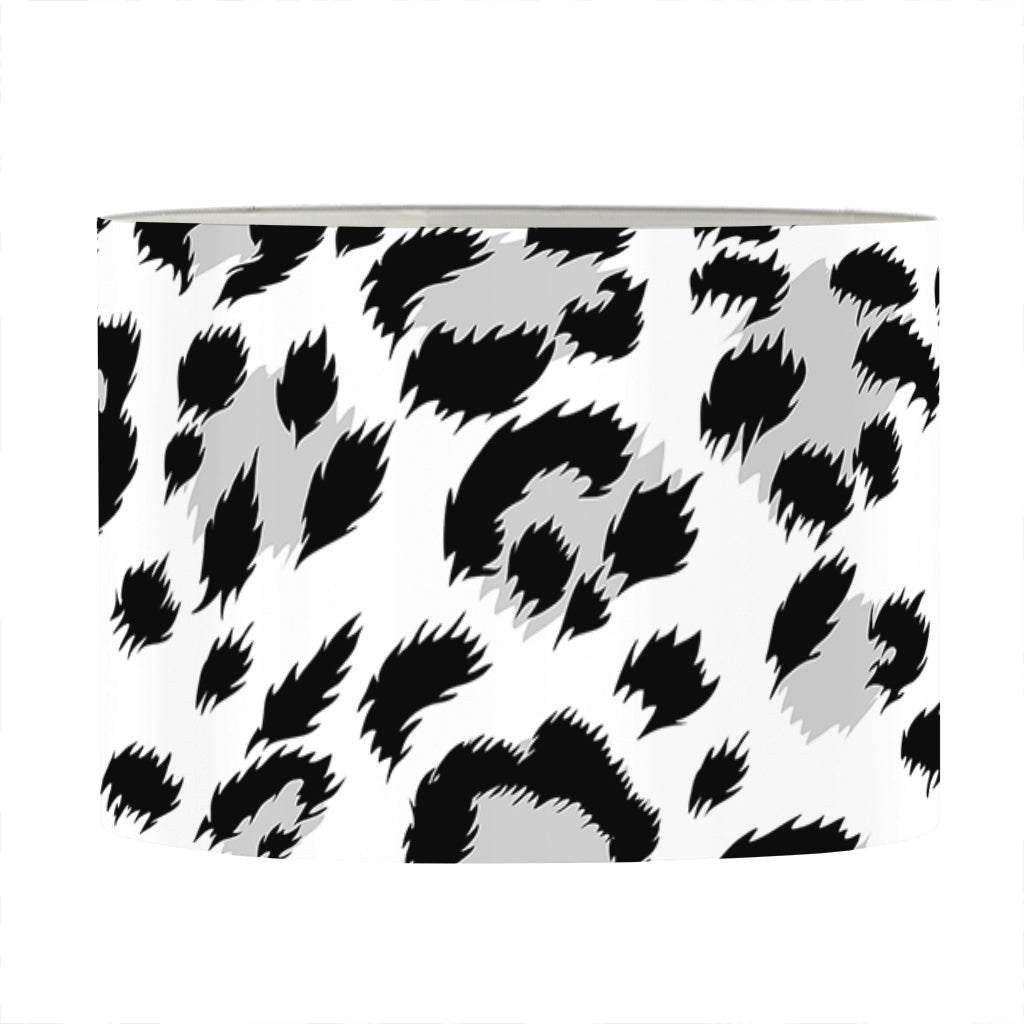 White Leopard Print Drum Lamp Shade