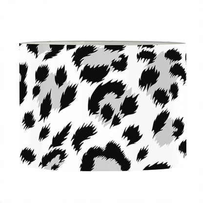 White Leopard Print Drum Lamp Shade