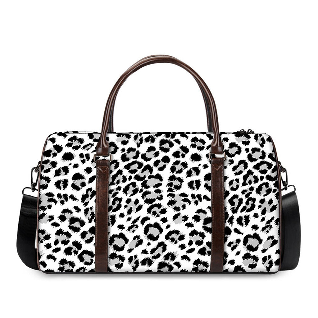 White Leopard Print Duffle Bag