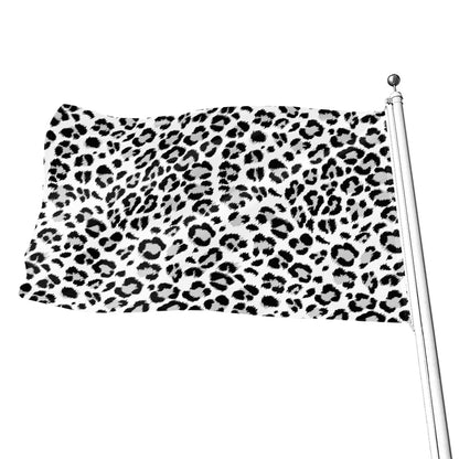 White Leopard Print Flag