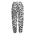 White Leopard Print Fleece Lined Knit Pants