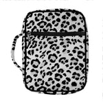 White Leopard Print Front Pocket Bible Bag