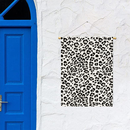White Leopard Print Garden Flag