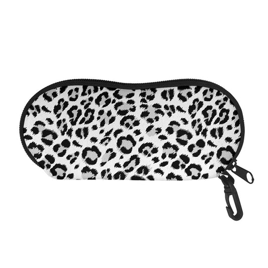 White Leopard Print Glasses Case