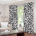 White Leopard Print Grommet Curtains