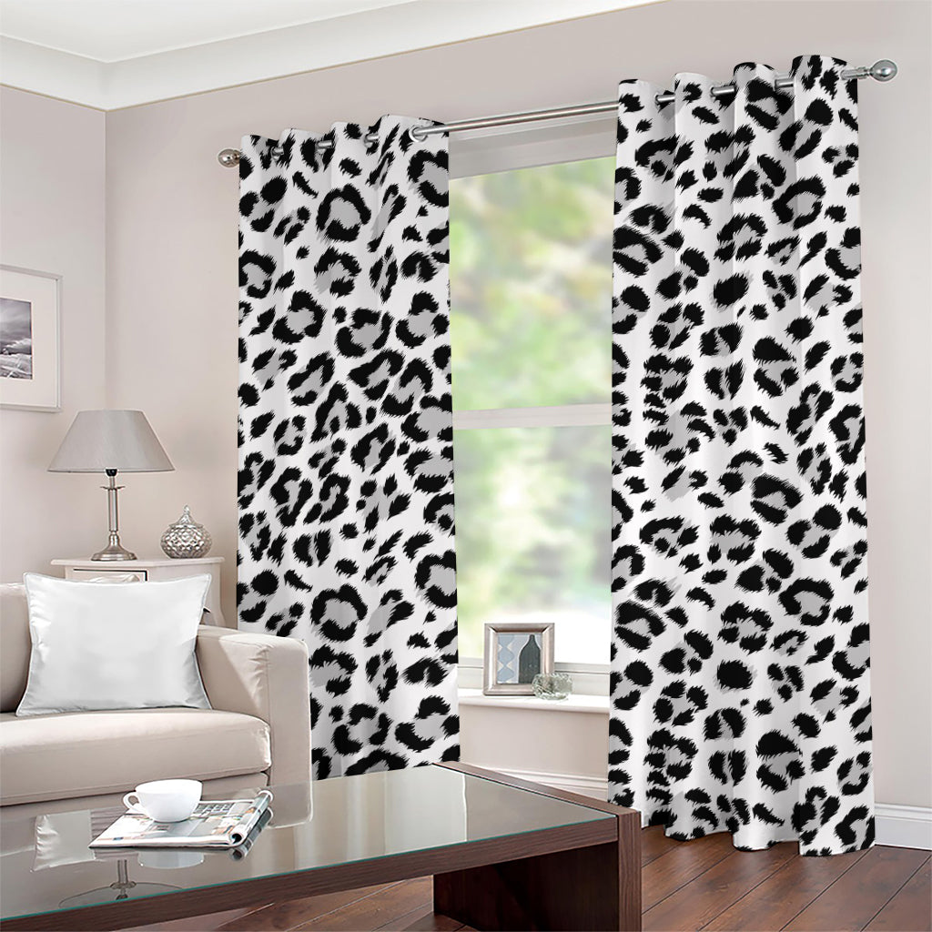 White Leopard Print Grommet Curtains
