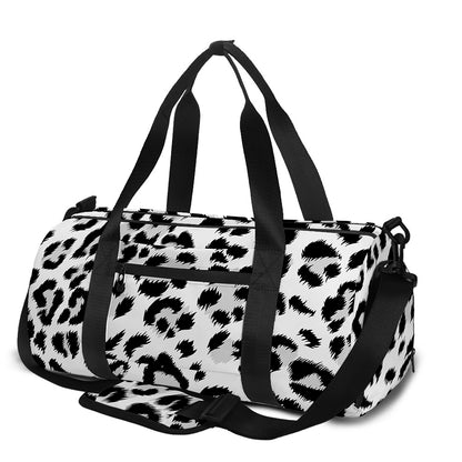 White Leopard Print Gym Bag