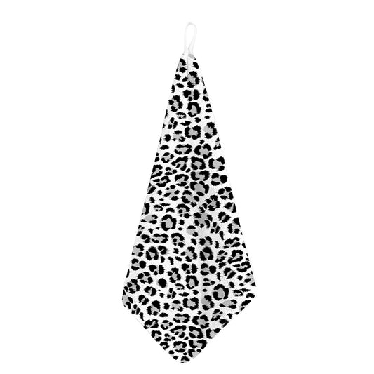 White Leopard Print Hand Towel