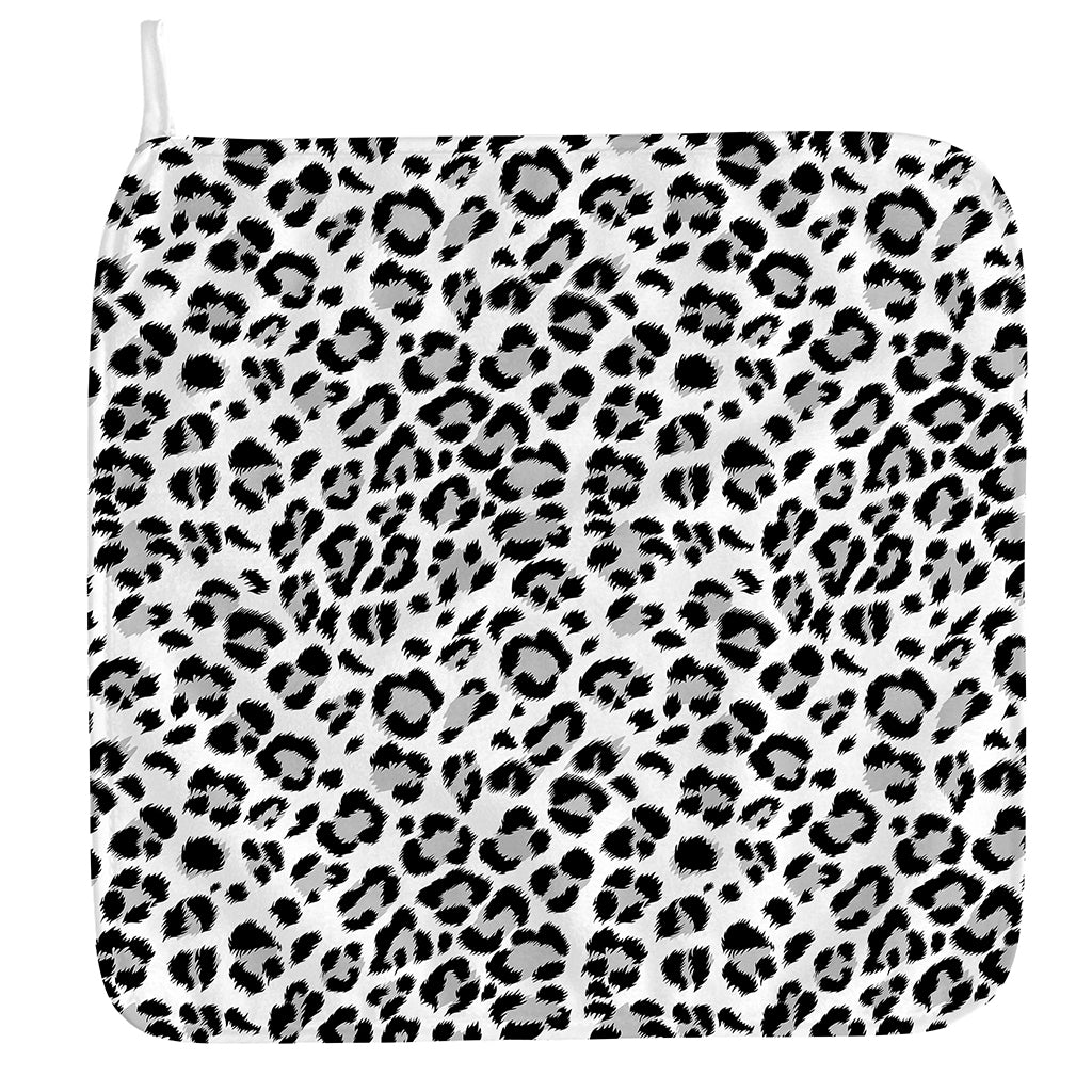 White Leopard Print Hand Towel