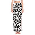 White Leopard Print High Slit Maxi Skirt