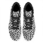 White Leopard Print High Top Leather Sneakers