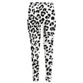 White Leopard Print High-Waisted Pocket Leggings
