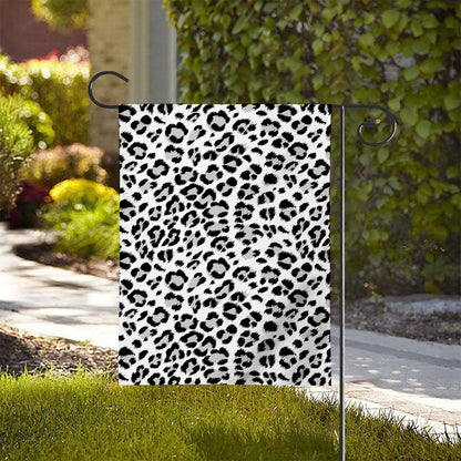 White Leopard Print House Flag