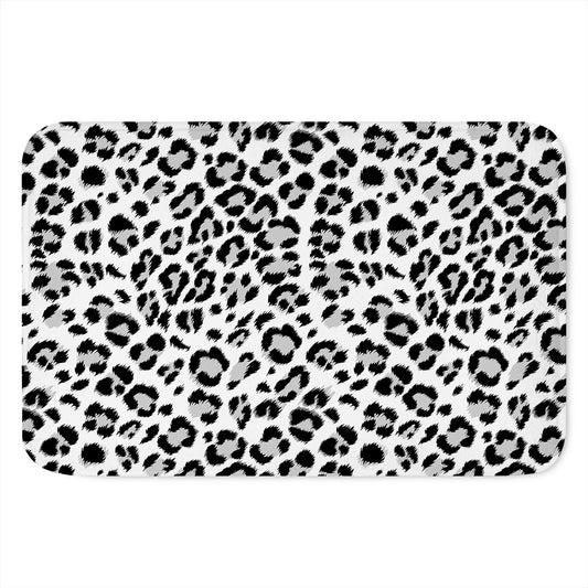 White Leopard Print Indoor Door Mat
