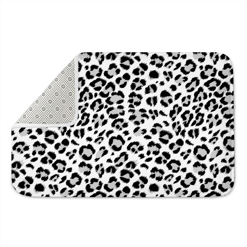 White Leopard Print Indoor Door Mat
