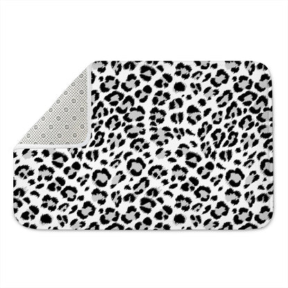 White Leopard Print Indoor Door Mat