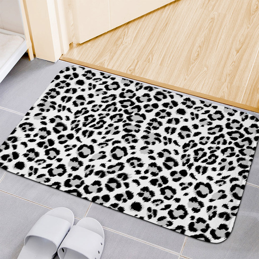 White Leopard Print Indoor Door Mat
