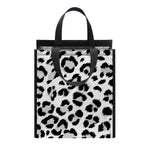 White Leopard Print Insulated Lunch Tote