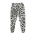 White Leopard Print Jogger Pants