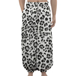 White Leopard Print Lantern Pants