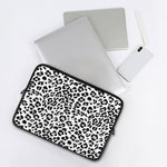 White Leopard Print Laptop Sleeve