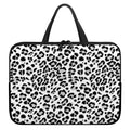 White Leopard Print Laptop Sleeve With Handle