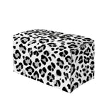 White Leopard Print Leather Tissue Box Cover