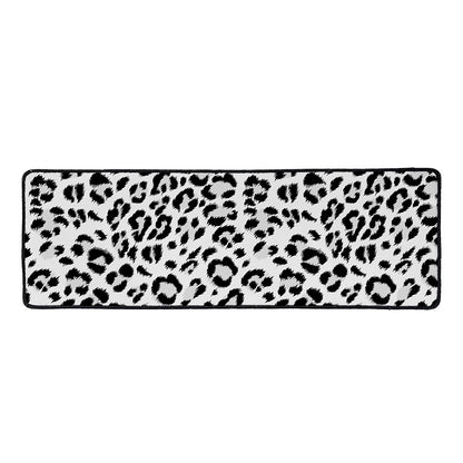 White Leopard Print Long Kitchen Mat