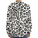 White Leopard Print Long Sleeve Baseball Jersey