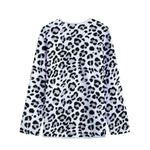White Leopard Print Long Sleeve Short Coat