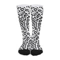White Leopard Print Long Socks