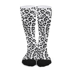 White Leopard Print Long Socks