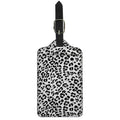 White Leopard Print Luggage Tag