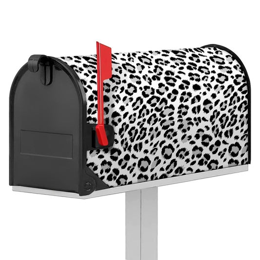 White Leopard Print Mailbox Cover