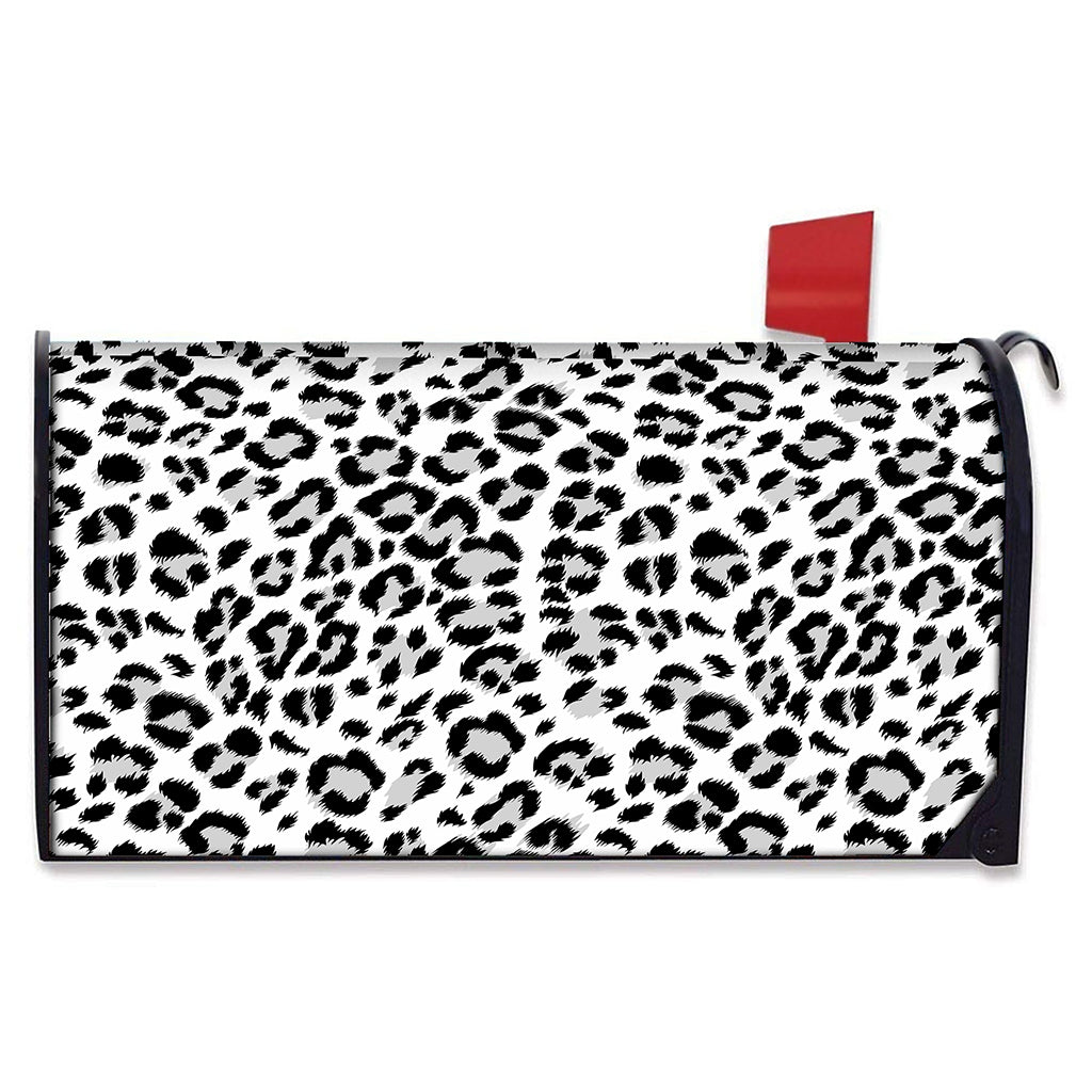 White Leopard Print Mailbox Cover