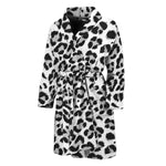 White Leopard Print Men's Bathrobe