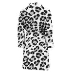 White Leopard Print Men's Bathrobe