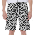 White Leopard Print Men's Beach Shorts
