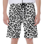 White Leopard Print Men's Beach Shorts